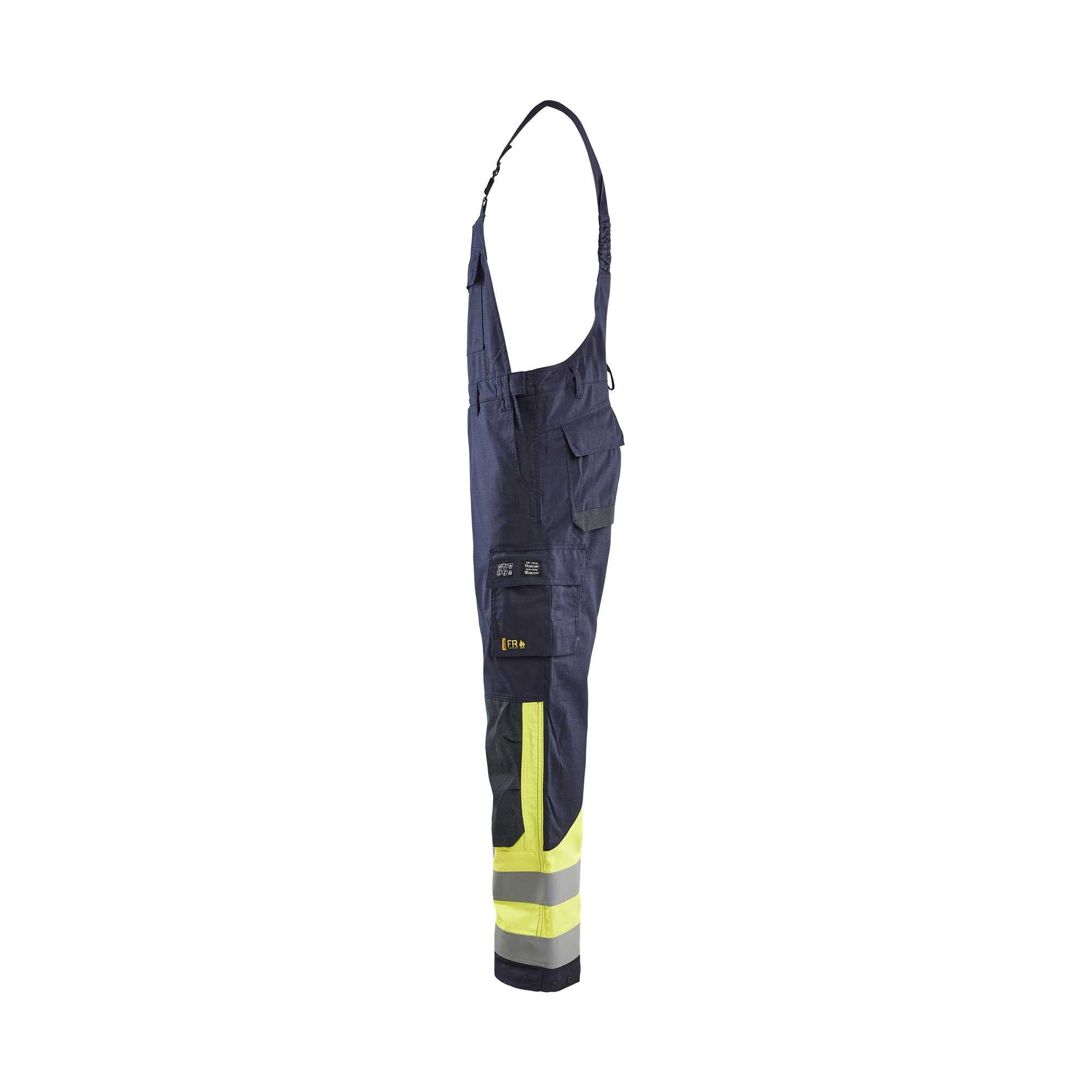 BLAKLADER 28881512 Multinorm Inherent Bib Trousers Hi Vis Reflective Work Bib Trousers Men - ripstop fabric